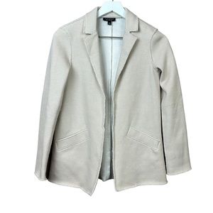Topshop Cream Raw Edge Open Boyfriend Blazer Women Sz 2